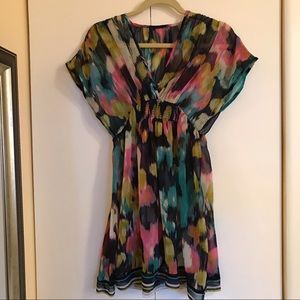 Multicolor Pattern Sheer Coverup Tunic